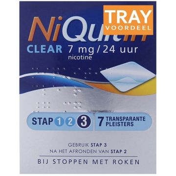NIQUITIN CLEAR 7 MG NICOTINE PLEISTERS TRAY 24 X 7 STUKS