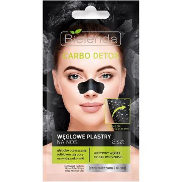 BIELENDA CARBO DETOX (BIELENDA) CARBO DETOX CLEANSING CARBON NOSE PORE STRIPS NEUSMASKER ZAKJE 2 STUKS