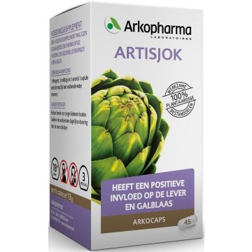 ARKOPHARMA ARKOCAPS ARTISJOK HEEFT EEN POSITIEVE INVLOED OP DE LEVER EN GALBLAAS CAPSULES POT 45 STUKS