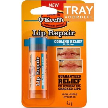 O'KEEFFE'S LIP REPAIR (O KEEFFE'S) LIP REPAIR COOLING RELIEF LIPPENBALSEM STICK TRAY 6 X 4,2 GRAM