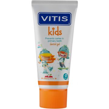 VITIS KIDS CHERRY DENTAL GEL TANDPASTA TUBE 50 ML