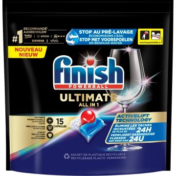 FINISH ULTIMATE POWERBALL ALL IN 1 VAATWASCAPSULES 15 STUKS