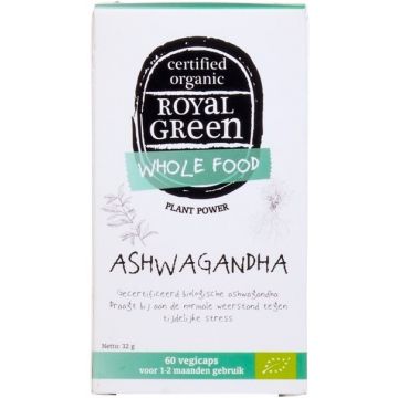 ROYAL GREEN ASHWAGANDHA TEGEN TIJDELIJKE STRESS VEGICAPS 60 STUKS