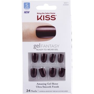 KISS GEL FANTASY AB FAB-BURGUNDY NEPNAGELS 24 STUKS