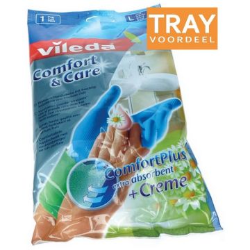 VILEDA COMFORT & CARE L HANDSCHOENEN TRAY 12 X 1 PAAR