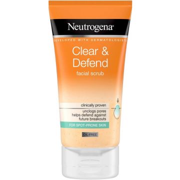 NEUTROGENA CLEAR & DEFEND FACIAL SCRUB GEZICHTSSCRUB TUBE 150 ML