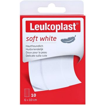 LEUKOPLAST SOFT WHITE 6 CM X 10 CM PLEISTERS DOOSJE 10 STUKS