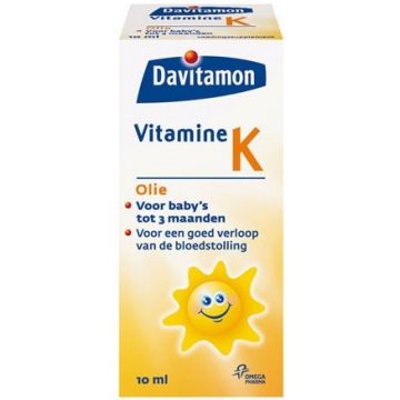 DAVITAMON VITAMINE K OLIE VOOR BABY'S TOT 3 MAANDEN FLACON 10 ML
