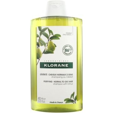 KLORANE CITRUS PURIFYING NORMAL TO OILY HAIR SHAMPOO FLACON 400 ML