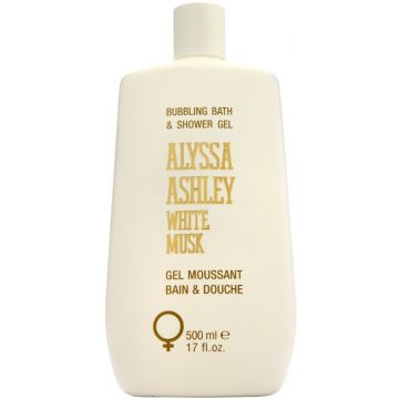 ALYSSA ASHLEY WHITE MUSK BUBBLING BATH & SHOWER GEL DOUCHEGEL FLACON 500 ML