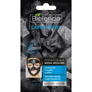 BIELENDA CARBO DETOX (BIELENDA) CARBO DETOX DRY AND SENSITIVE SKIN CLEANSING CARBON MASK GEZICHTSMASKER ZAKJE 8 GRAM
