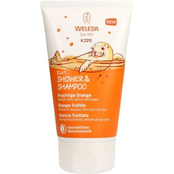 WELEDA KIDS SINAASAPPEL 2 IN 1 SHOWER EN SHAMPOO TUBE 150 ML