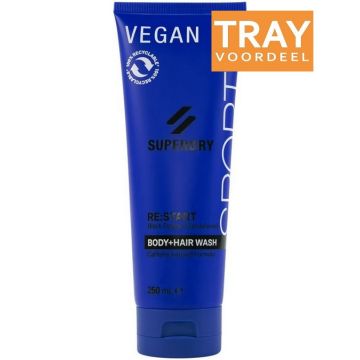 SUPERDRY SPORT RE:START (SUPERDRY) RE:START BODY + HAIR WASH DOUCHEGEL TRAY 6 X 250 ML