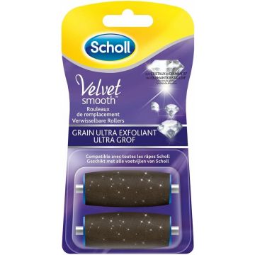 SCHOLL VELVET SMOOTH (SCHOLL) VELVET SMOOTH EXPRESS PEDI DIAMANTKRISTALLEN ROLLERS EXTRA GROF NAVULLING PAK 2 STUKS