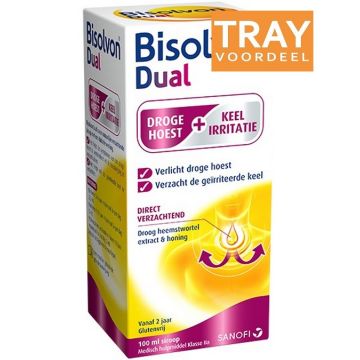 BISOLVON BISOLVON DUAL DROGE HOEST + KEELIRRITATIE HOESTSIROOP 24 X 100 ML