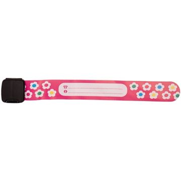 TROLI ROZE IDENTIFICATIE ARMBAND MET BLOEMETJES 1 STUK