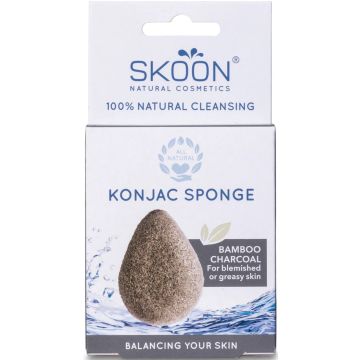 SKOON BAMBOO CHARCOAL KONJAC SPONGE SPONS 1 STUK