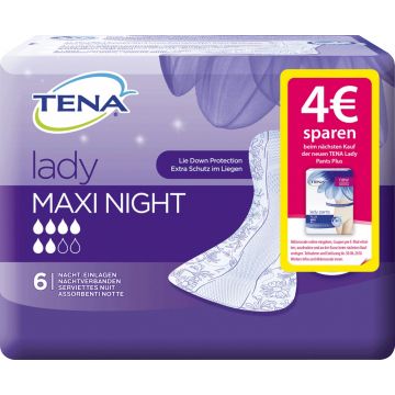TENA LADY MAXI NIGHT INCONTINENTIE VERBAND PAK 6 STUKS
