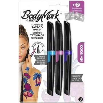 BIC BODYMARK (BIC) BODYMARK NEW SCHOOL TEMPORARY TATTOO MARKER SET 1 STUK
