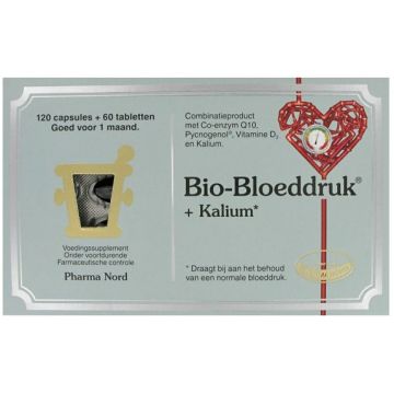 PHARMA NORD BIO-BLOEDDRUK + KALIUM CAPSULES + TABLETTEN DOOSJE 180 STUKS