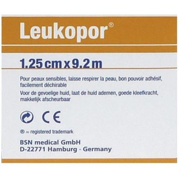 LEUKOTAPE 1.25 CM X 9.2 M DOOSJE 1 STUK
