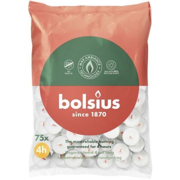 BOLSIUS 4 UUR THEELICHTEN 75 STUKS