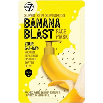 W7 SUPER SKIN SUPERFOOD BANANA BLAST FACE MASK GEZICHTSMASKER ZAKJE 1 STUK