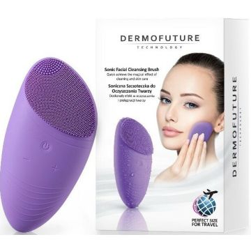 DERMOFUTURE SONIC FACIAL CLEANSING BRUSH PAARS GEZICHTSREINIGINGSBORSTEL 1 STUK