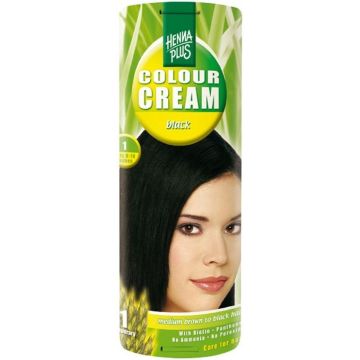 HENNA PLUS COLOUR CREAM 1 BLACK HAARKLEURING PAK 1 STUK