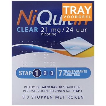 NIQUITIN CLEAR 21 MG NICOTINE PLEISTERS TRAY 24 X 7 STUKS