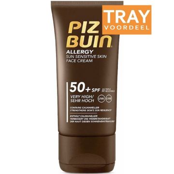 PIZ BUIN ALLERGY (PIZ BUIN) ALLERGY SUN SENSITIVE SKIN FACE CREAM SPF 50+ VERY HIGH ZONNEBRAND TRAY 6 X 50 ML