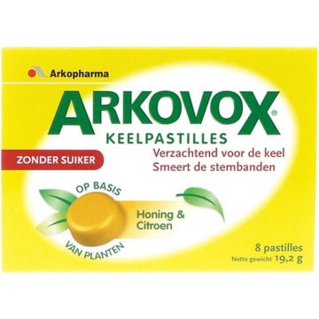 ARKOPHARMA ARKOVOX KEELPASTILLES HONING & CITROEN DOOSJE 8 STUKS