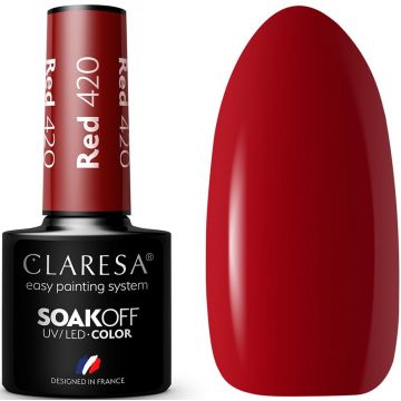 CLARESA COLOR SOAK OFF RED 420 UV/LED GELLAK 5 GRAM