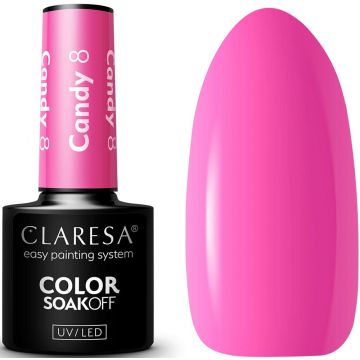 CLARESA COLOR SOAK OFF CANDY 08 UV/LED GELLAK POTJE 5 GRAM