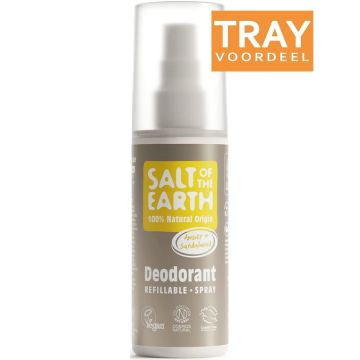 SALT OF THE EARTH AMBER & SANDALWOOD (SALT OF THE EARTH) AMBER & SANDALWOOD DEO SPRAY TRAY 12 X 100 ML