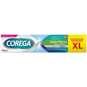 COREGA SUPER STRONG MINT DENTURE KLEEFCREME TUBE 70 GRAM