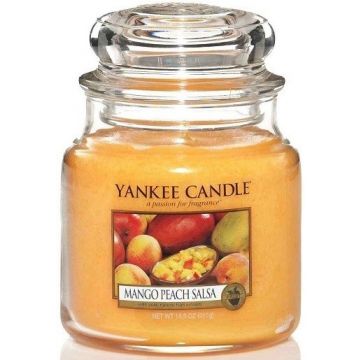 YANKEE CANDLE MANGO PEACH SALSA GEURKAARS POT 411 GRAM