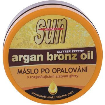 VIVACO SUN ARGAN BRONZ OIL GLITTER EFFECT AFTERSUN POT 200 ML