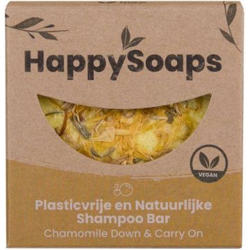 HAPPYSOAPS CHAMOMILE DOWN & CARRY ON SHAMPOO BAR DOOSJE 70 GRAM
