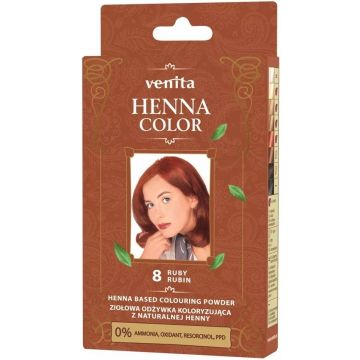 VENITA HENNA COLOR (VENITA) HENNA COLOR 8 RUBY COLOURING POWDER DOOSJE 25 GRAM