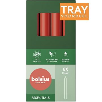 BOLSIUS ESSENTIAL 170 X 20 MM DINERKAARS ROOD 4 X 8 STUKS