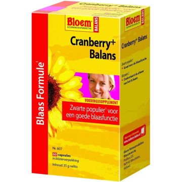 BLOEM CRANBERRY+ BALANS BLAAS FORMULE TABLETTEN DOOSJE 60 STUKS