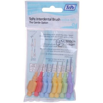 TEPE EXTRA SOFT 6 SIZES INTERDENTAL BRUSH TANDENRAGERS 8 STUKS