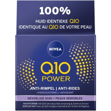 NIVEA Q10 POWER (NIVEA) Q10 POWER ANTI-RIMPEL + VERZACHTEND GEVOELIGE HUID NACHTCREME 50 ML