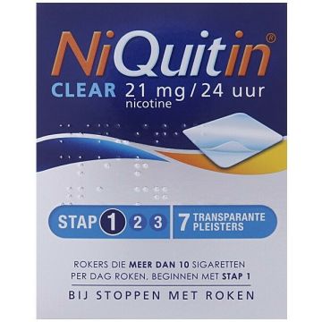 NIQUITIN CLEAR 21 MG NICOTINE PLEISTERS DOOSJE 7 STUKS