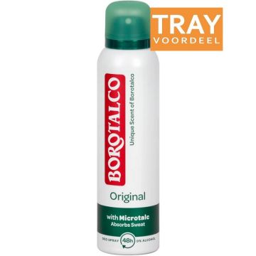 BOROTALCO ORIGINAL DEODORANT SPRAY TRAY 12 X 150 ML