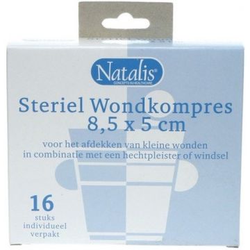 NATALIS STERIEL WONDKOMPRES 8,5 X 5 CM DOOSJE 16 STUKS