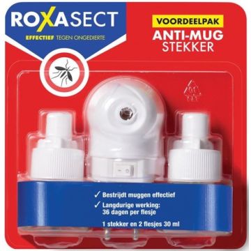 ROXASECT ANTI-MUG STEKKER HOUDER + 2 NAVULLINGEN 1 STUK
