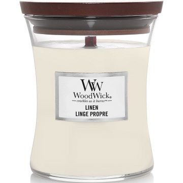 WOODWICK LINEN GEURKAARS POT 85 GRAM