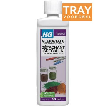 HG WASRUIMTE VLEKWEG 6 KLEURSTOFFEN BALPEN VLEKVERWIJDERAAR 6 X 50 ML